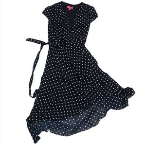 Betsy Johnson Wrap Polka Dot Maxi Dress